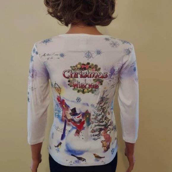STUDIO GEM CHRISTMAS WISHES 3/4 SLEEVE TEE SIZE SMALL - Picture 5 of 7